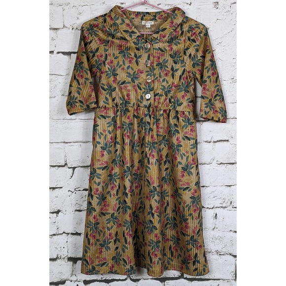 FISH & KIDS Retro Girl's Floral Midi Dress Spain (Euro 10-11 Yrs) US Large - Picture 2 of 8